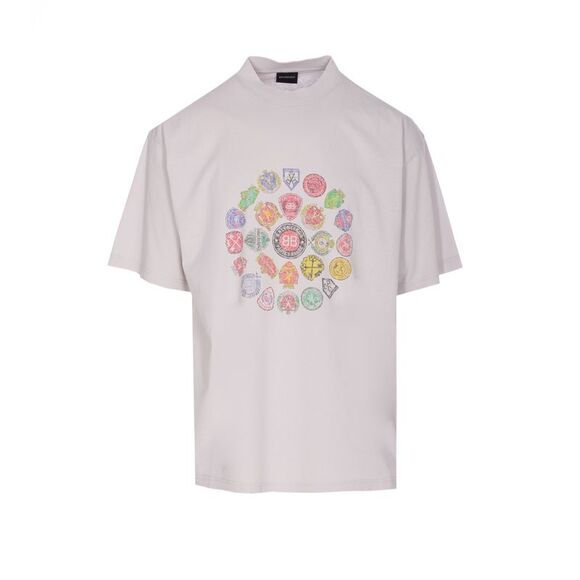Balenciaga Men Spiral Crest Medium Fit T-Shirt